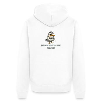 Schlecht gelaunte Möwe Cartoon - Unisex Premium Bio Zip Hoodie - Weiß - Hinten - Thijin (182cm)