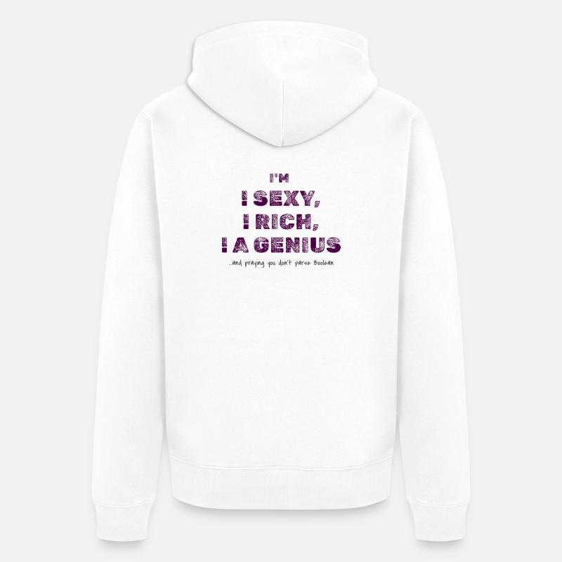 Boolescher Logik-Witz – Programmierer Humor T-Shirt - Unisex Premium Bio Zip Hoodie - Weiß