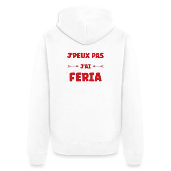 Feria Festival with Bows and Red Letters - Unisex Premium Organic Zip Hoodie - white - Back - Thijin (182cm)