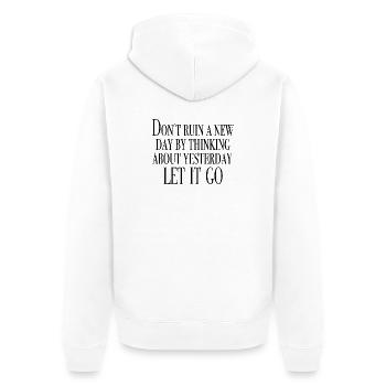 look ahead - saying shirts - Unisex Premium Organic Zip Hoodie - white - Back - Thijin (182cm)