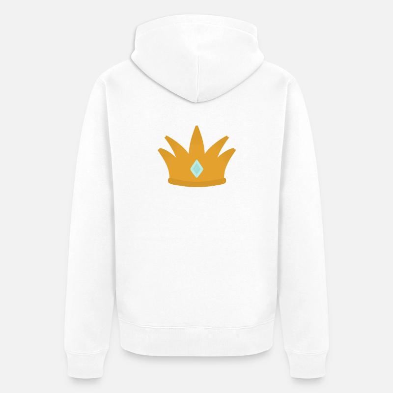 Couronne élégante avec accent de bijoux - Veste à capuche bio Premium Unisexe - blanc