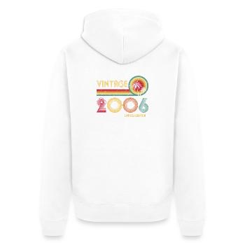Vintage Retro Sunburst 2000 Limitierte Auflage - Unisex Premium Bio Zip Hoodie - Weiß - Hinten - Thijin (182cm)