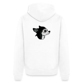 Niedlicher Stil Tender Hund Illustration - Unisex Premium Bio Zip Hoodie - Weiß - Hinten - Thijin (182cm)
