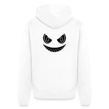Böses Lächeln Halloween - Unisex Premium Bio Zip Hoodie - Weiß - Hinten - Thijin (182cm)