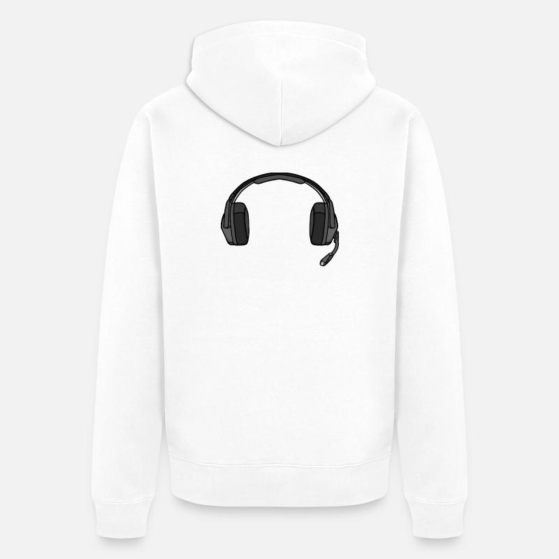 Casque avec micro - Veste à capuche bio Premium Unisexe - blanc