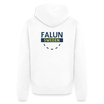 Wappen von Falun Schweden - Unisex Premium Bio Zip Hoodie - Weiß - Hinten - Thijin (182cm)
