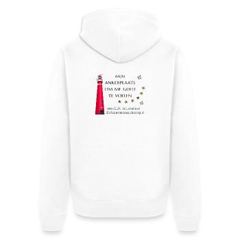 My anchorage Schiermonnikoog, hand drawing - Unisex Premium Organic Zip Hoodie - white - Back - Thijin (182cm)