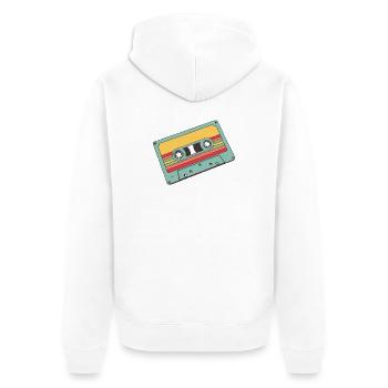 Retro Pastel Cassette - Unisex Premium Organic Zip Hoodie - white - Back - Thijin (182cm)