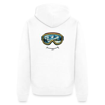 Ski Ski Vacances au ski Lunettes de ski avec sourire - Veste à capuche bio Premium Unisexe - blanc - Dos - Thijin (182cm)