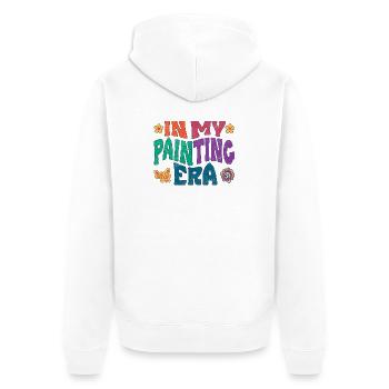 in_my_painting_era_dark_Kopie - Unisex Premium Organic Zip Hoodie - white - Back - Thijin (182cm)