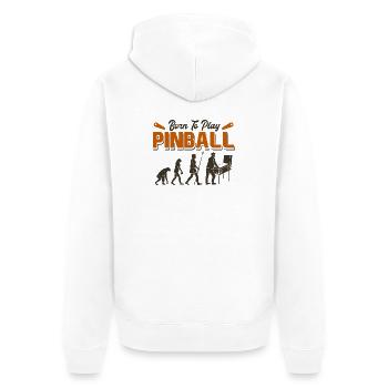 Evolution of Pinball - Funny Arcade Gamer Design - Unisex Premium Organic Zip Hoodie - white - Back - Thijin (182cm)