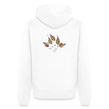 leaves - Unisex Premium Organic Zip Hoodie - white - Back - Thijin (182cm)