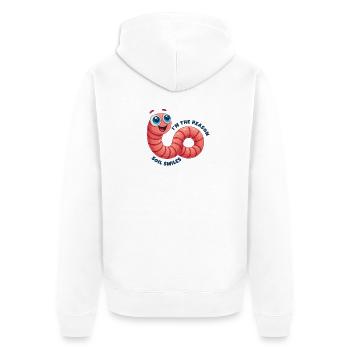 Vers de terre joyeux - Veste à capuche bio Premium Unisexe - blanc - Dos - Thijin (182cm)
