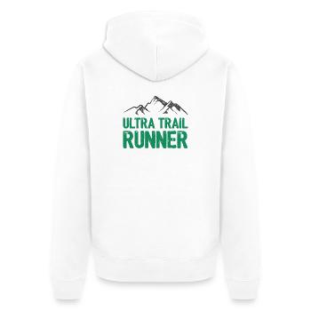 Ultra Trail Runner - Unisex Premium Organic Zip Hoodie - white - Back - Thijin (182cm)