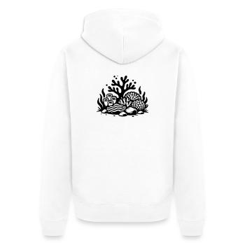 Korallen Symbol Korallenriff Ozean - Unisex Premium Bio Zip Hoodie - Weiß - Hinten - Thijin (182cm)