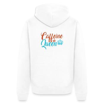 The caffeinated queen of coffee - Unisex Premium Organic Zip Hoodie - white - Back - Thijin (182cm)