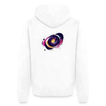 Color Swirl Galaxy Outer Space Pattern - Unisex Premium Organic Zip Hoodie - white - Back - Thijin (182cm)