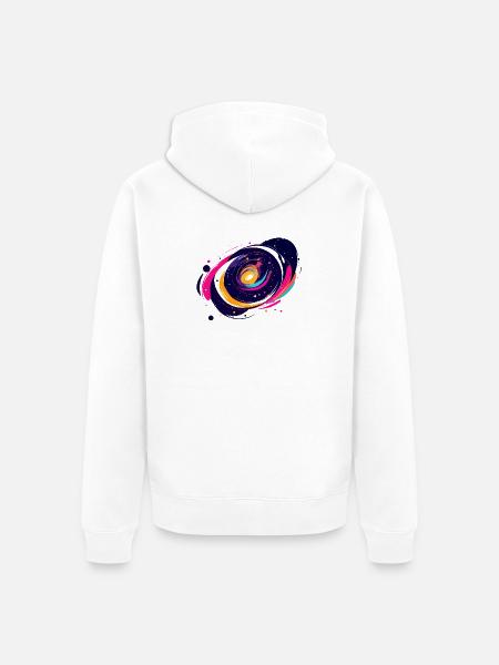 Farbwirbel Galaxie Weltall Muster - Unisex Premium Bio Zip Hoodie - Weiß
