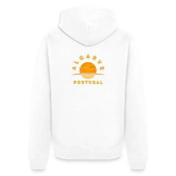 Algarve Portugal Sunset Logo - Unisex Premium Organic Zip Hoodie - white - Back - Thijin (182cm)