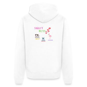 Sweet Pets – Kids Animal Friends - Unisex Premium Bio Zip Hoodie - Weiß - Hinten - Thijin (182cm)