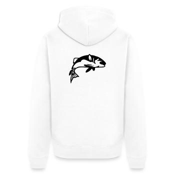 Fisch Angeln Angler Fischen - Unisex Premium Bio Zip Hoodie - Weiß - Hinten - Thijin (182cm)