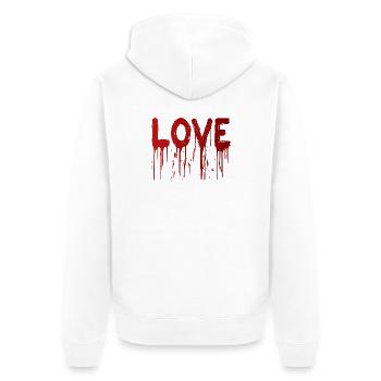L’amour avec les gouttes d’encre - Veste à capuche bio Premium Unisexe - blanc - Dos - Thijin (182cm)
