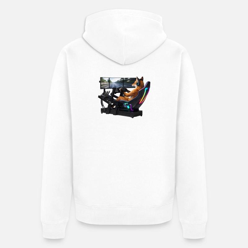 Fuchs Sim Racing - Veste à capuche bio Premium Unisexe - blanc