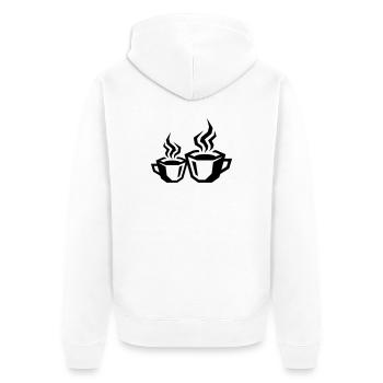 Symbole du café Café - Veste à capuche bio Premium Unisexe - blanc - Dos - Thijin (182cm)