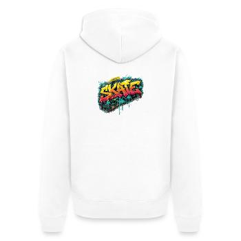 Skate Graffiti Explosion - Unisex Premium Organic Zip Hoodie - white - Back - Thijin (182cm)