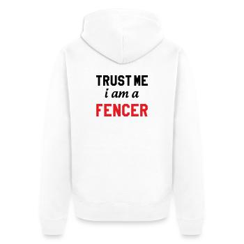 Faites-moi confiance je suis un escrimeur pro - Veste à capuche bio Premium Unisexe - blanc - Dos - Thijin (182cm)