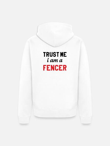 Glaub mir, ich bin Profi-Fechter - Unisex Premium Bio Zip Hoodie - Weiß