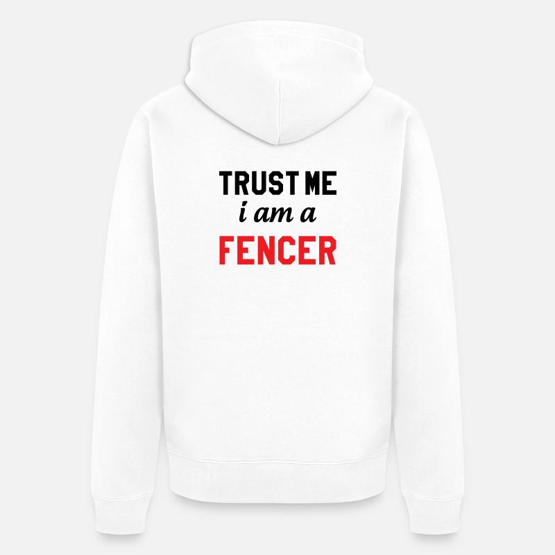 Glaub mir, ich bin Profi-Fechter - Unisex Premium Bio Zip Hoodie - Weiß