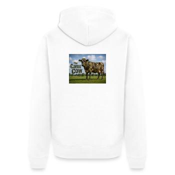 Vache camouflage dans la prairie - Veste à capuche bio Premium Unisexe - blanc - Dos - Thijin (182cm)