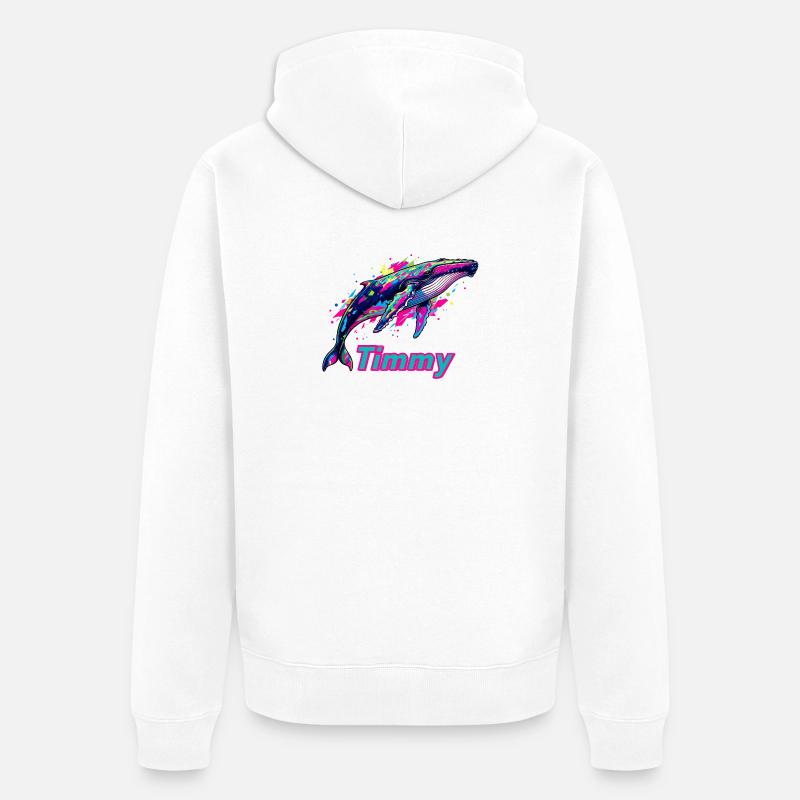 Graffiti néon de Timmy - Veste à capuche bio Premium Unisexe - blanc