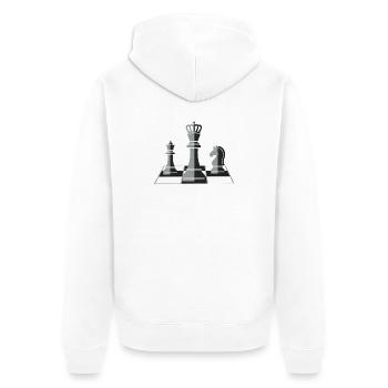 Schach: Die ultimative Kopfarbeit - Unisex Premium Bio Zip Hoodie - Weiß - Hinten - Thijin (182cm)