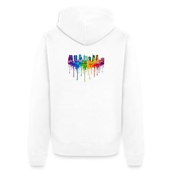 Nashville Tennessee Tropfende Kunst - Unisex Premium Bio Zip Hoodie - Weiß - Hinten - Thijin (182cm)