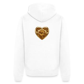 Cœur de la Rose d’Or - Style Premium - Veste à capuche bio Premium Unisexe - blanc - Dos - Thijin (182cm)