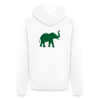 Elephant silhouette in green - Unisex Premium Organic Zip Hoodie - white - Back - Thijin (182cm)