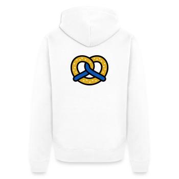 Pretzel Diamond Pattern Bavaria Volksfest Munich - Unisex Premium Organic Zip Hoodie - white - Back - Thijin (182cm)
