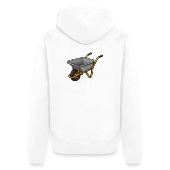 Garten Schubwagen Cartoon - Unisex Premium Bio Zip Hoodie - Weiß - Hinten - Thijin (182cm)