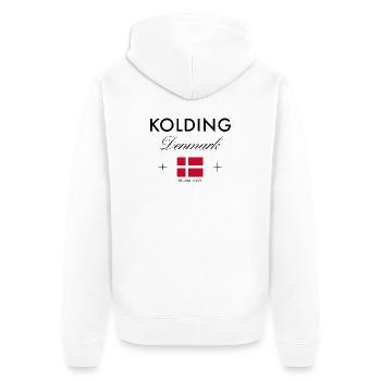 Kolding, Danemark, coordonnées, voyage, souvenir - Veste à capuche bio Premium Unisexe - blanc - Dos - Thijin (182cm)