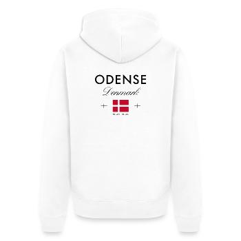 Odense Denmark Coordinates Travel Souvenir - Unisex Premium Organic Zip Hoodie - white - Back - Thijin (182cm)