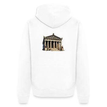 Klassischer Tempel Parthenon Grafik - Unisex Premium Bio Zip Hoodie - Weiß - Hinten - Thijin (182cm)