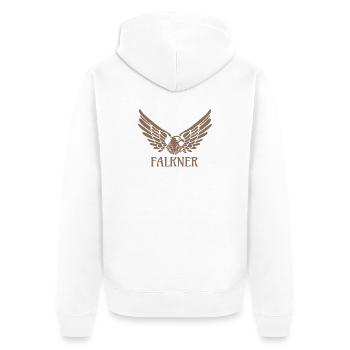 Falkner Adler Falke Falknerei Geschenk - Unisex Premium Bio Zip Hoodie - Weiß - Hinten - Thijin (182cm)