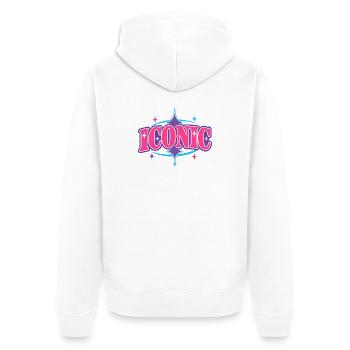 Iconic – Chunky Y2K Retro Serif Statement Vector - Unisex Premium Organic Zip Hoodie - white - Back - Thijin (182cm)