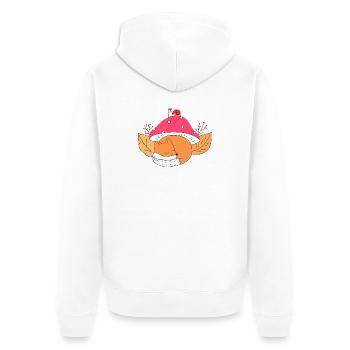 Cute fox sleeping under mushroom autumn - Unisex Premium Organic Zip Hoodie - white - Back - Thijin (182cm)