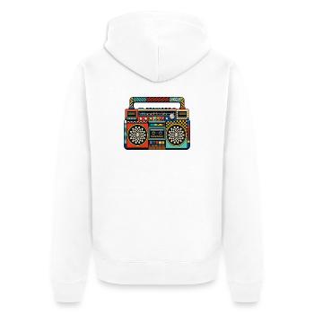 Rétro Boombox – Ghetto Blaster des années 80 - Veste à capuche bio Premium Unisexe - blanc - Dos - Thijin (182cm)