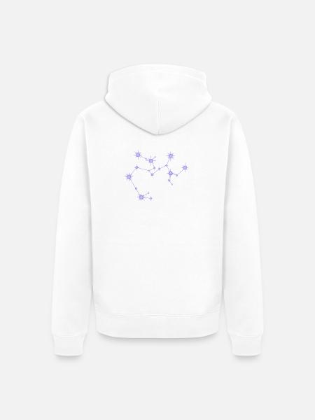 Schütze Stern Sternbild Sternzeichen Lila - Unisex Premium Bio Zip Hoodie - Weiß