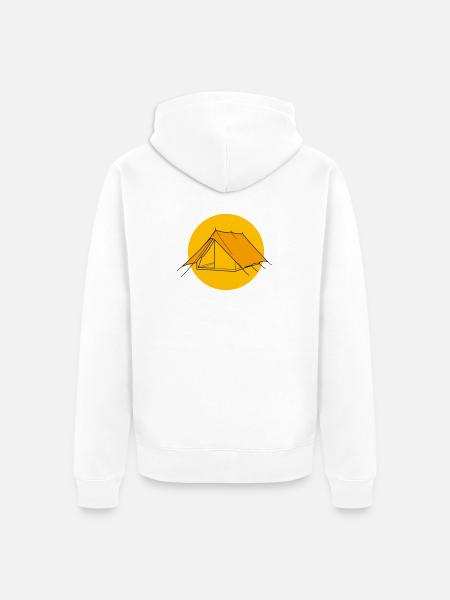 Sonnenaufgang Zelt - Unisex Premium Bio Zip Hoodie - Weiß
