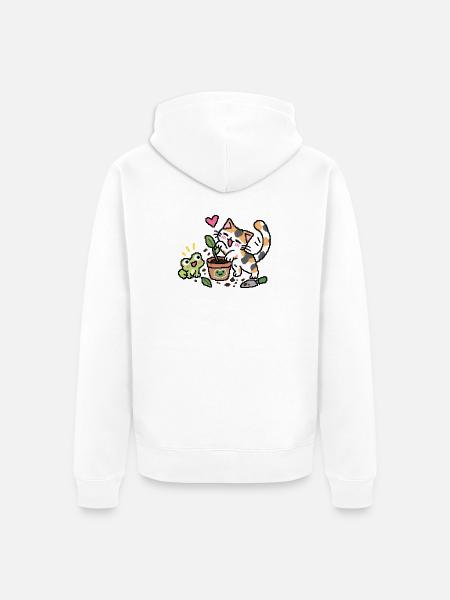 CrazyUna VS Plant - Unisex Premium Bio Zip Hoodie - Weiß